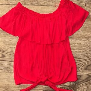 Red Off-Shoulder Women's Top